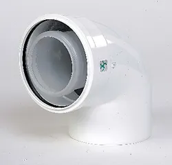 Concentrische rookgasbocht, Ubbink Rolux, metaal/kunststof, 80/125mm